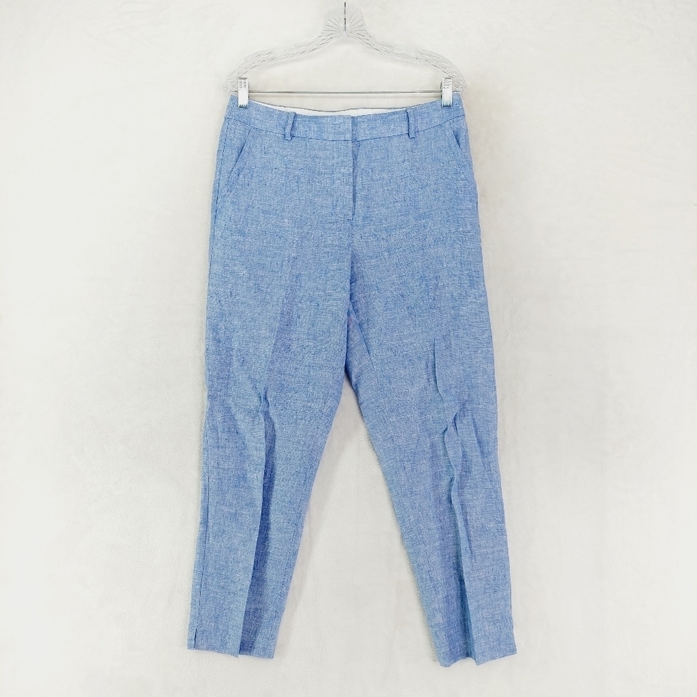 Talbots Skinny Ankle Curvy Light Blue Flat Front Business Casual Trousers P300